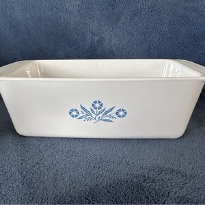Corning Bread Pan with Blue Cornflower Design